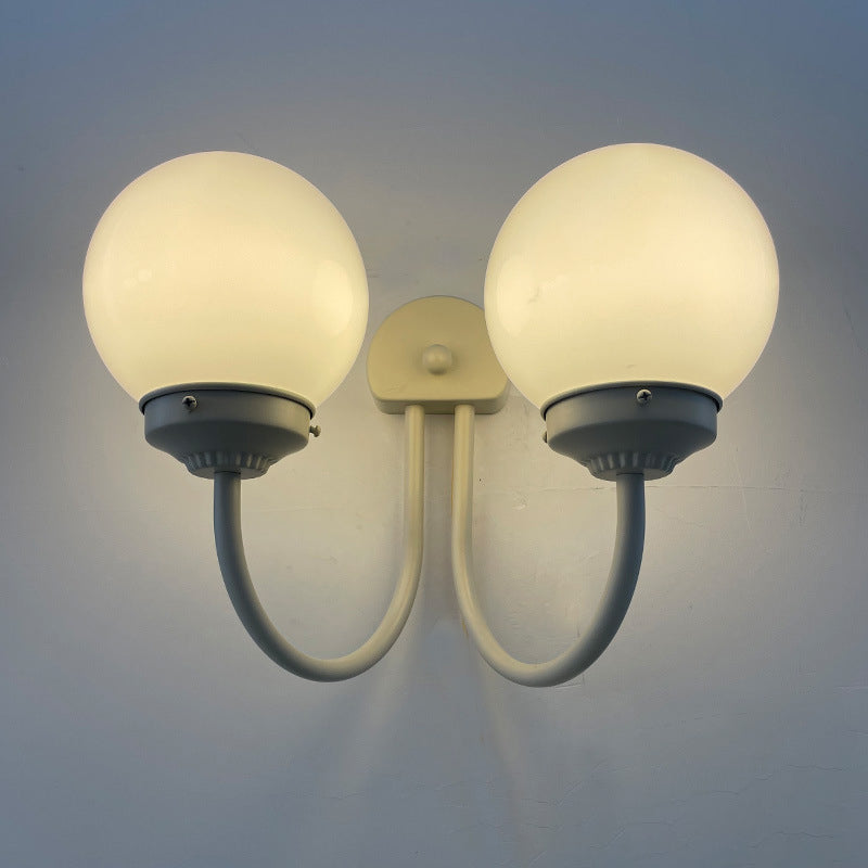 Global Sconce Light Fixture Contemporary Style Glass White Wall Mount Light Fixture