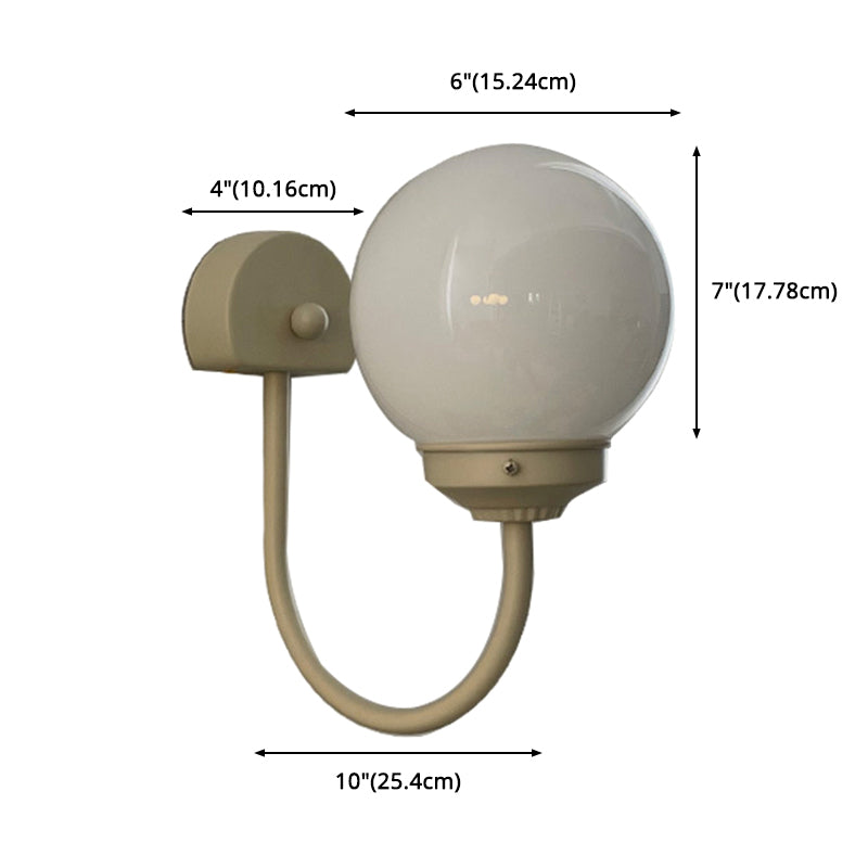 Global Sconce Light Fixture Contemporary Style Glass White Wall Mount Light Fixture