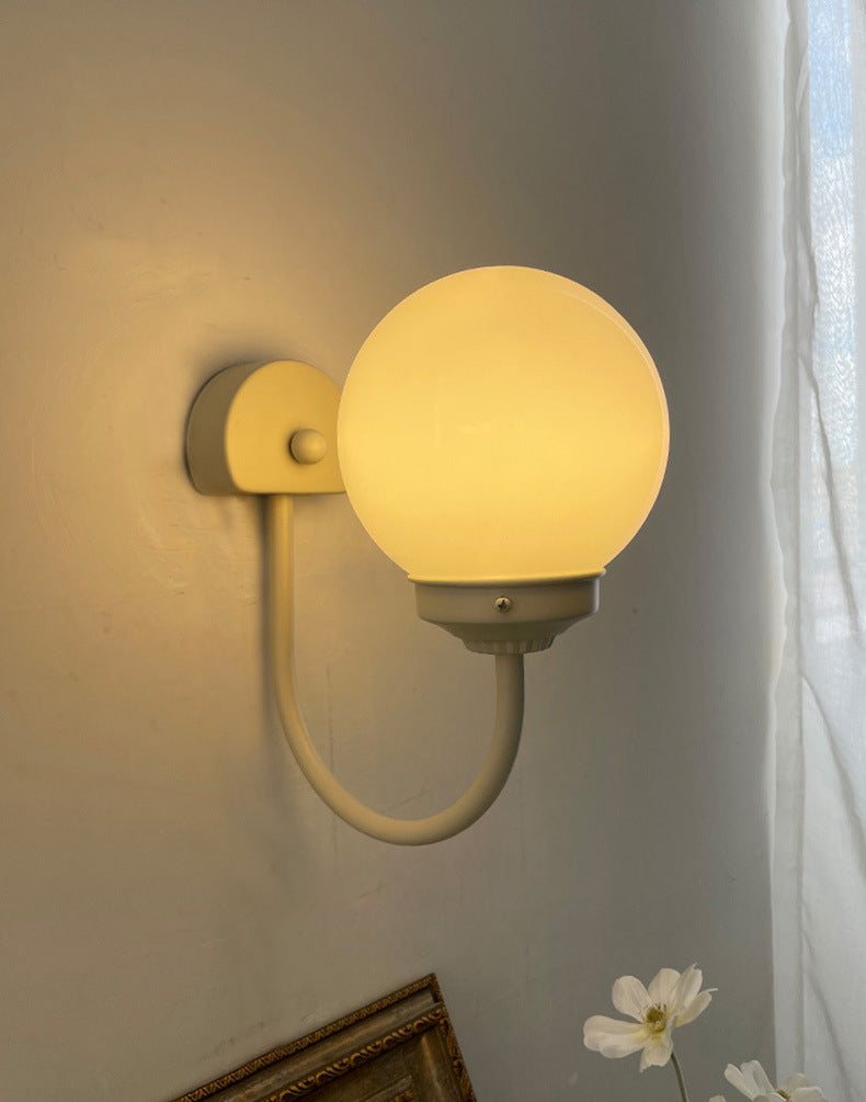 Global Sconce Light Fixture Contemporary Style Glass White Wall Mount Light Fixture