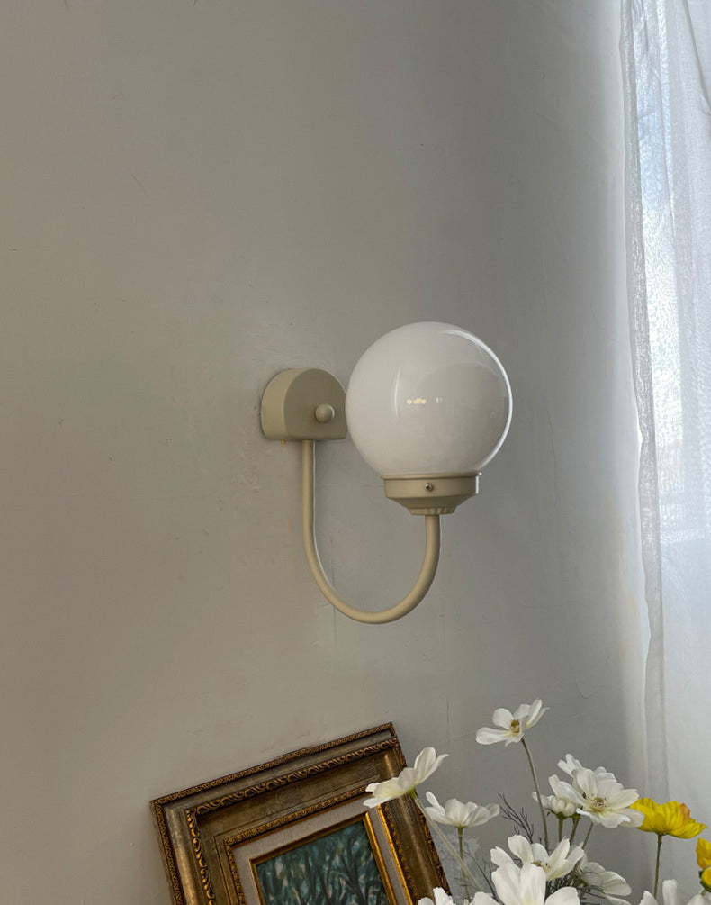 Global Sconce Light Fixture Contemporary Style Glass White Wall Mount Light Fixture