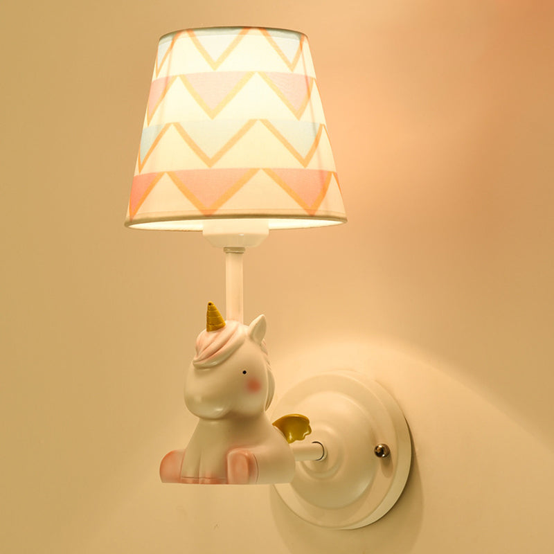 Dieren muur sconce verlichting nuchte st in stoffen stoffen stoffen kinderen slaapkamer muurverlichting armatuur