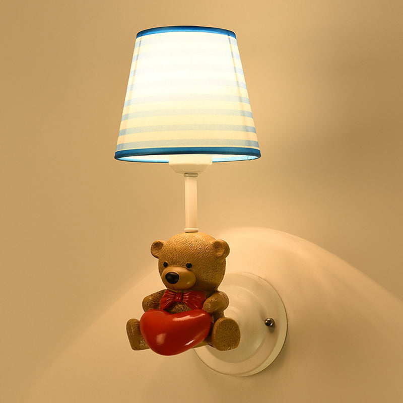 Dieren muur sconce verlichting nuchte st in stoffen stoffen stoffen kinderen slaapkamer muurverlichting armatuur