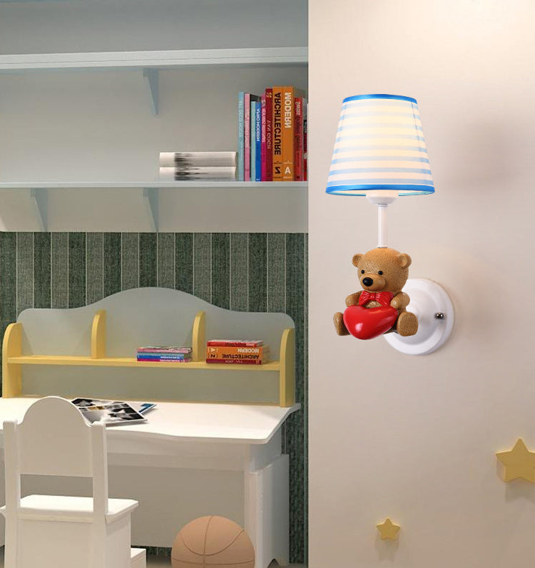 Dieren muur sconce verlichting nuchte st in stoffen stoffen stoffen kinderen slaapkamer muurverlichting armatuur