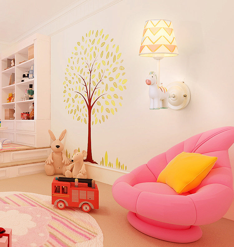 Dieren muur sconce verlichting nuchte st in stoffen stoffen stoffen kinderen slaapkamer muurverlichting armatuur