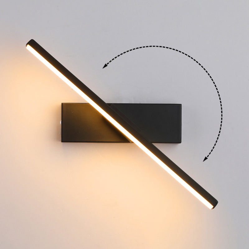 Aluminium rechthoekige LED -wand sconce in moderne beknopte stijl smeedijzeren roteerbare wandlamp met siliconen schaduw