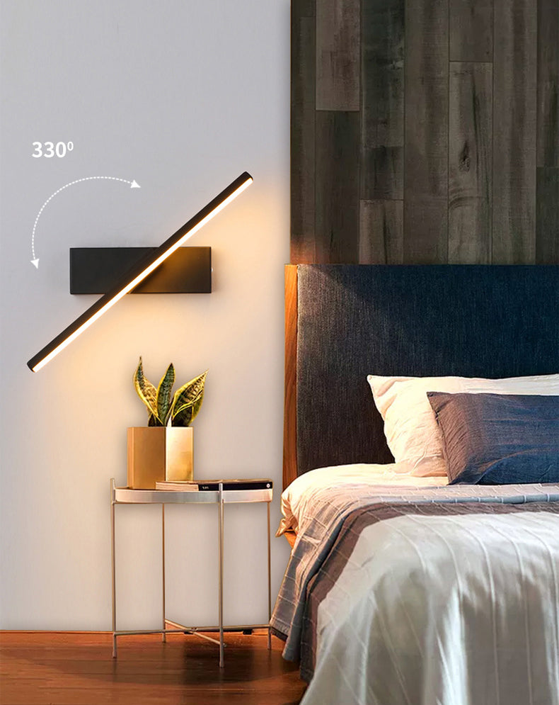 Aluminium rechthoekige LED -wand sconce in moderne beknopte stijl smeedijzeren roteerbare wandlamp met siliconen schaduw