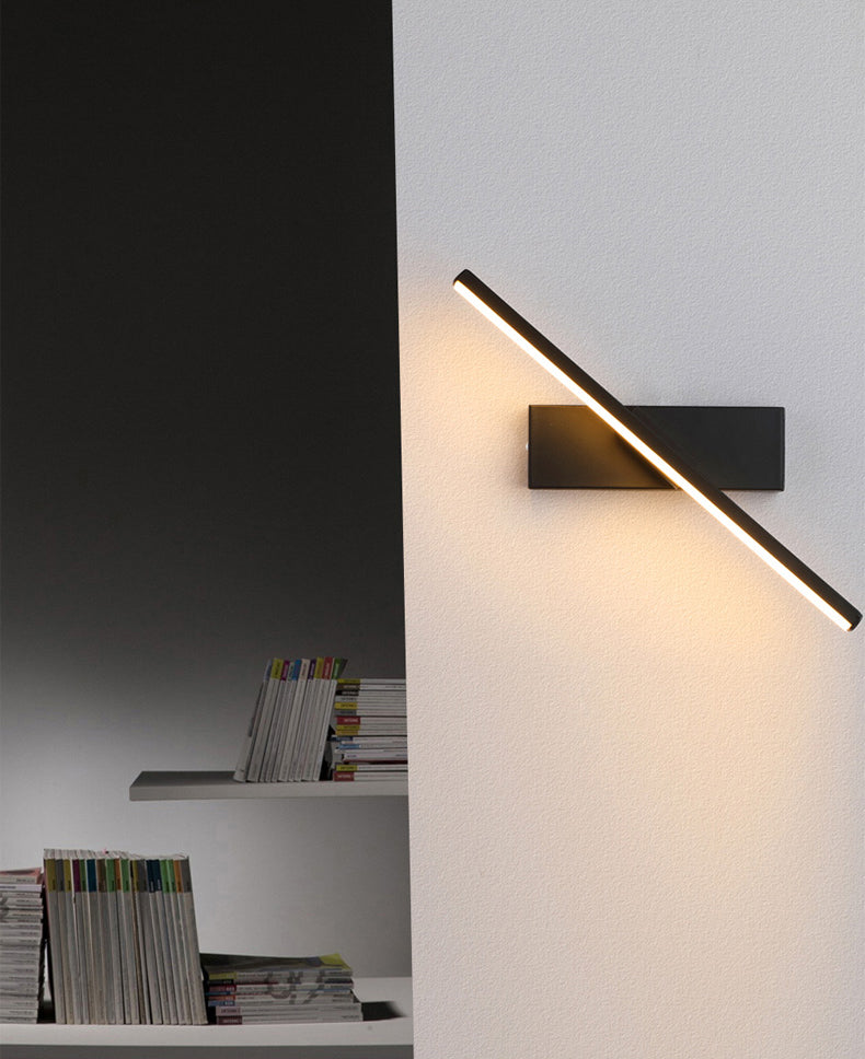 Aluminium rechthoekige LED -wand sconce in moderne beknopte stijl smeedijzeren roteerbare wandlamp met siliconen schaduw
