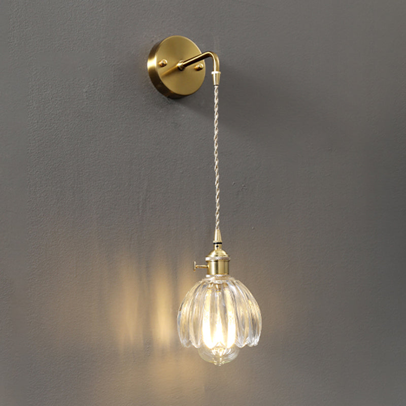 Lampada montata in vetro ombreggiato Montato in stile Minimalist Stile trasparente illuminazione a parete trasparente