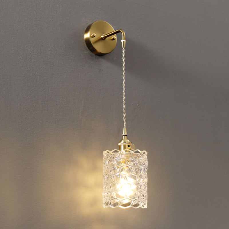 Accesorio de luz montado en la pared de vidrio sombreado estilo minimalista de iluminación de pared transparente