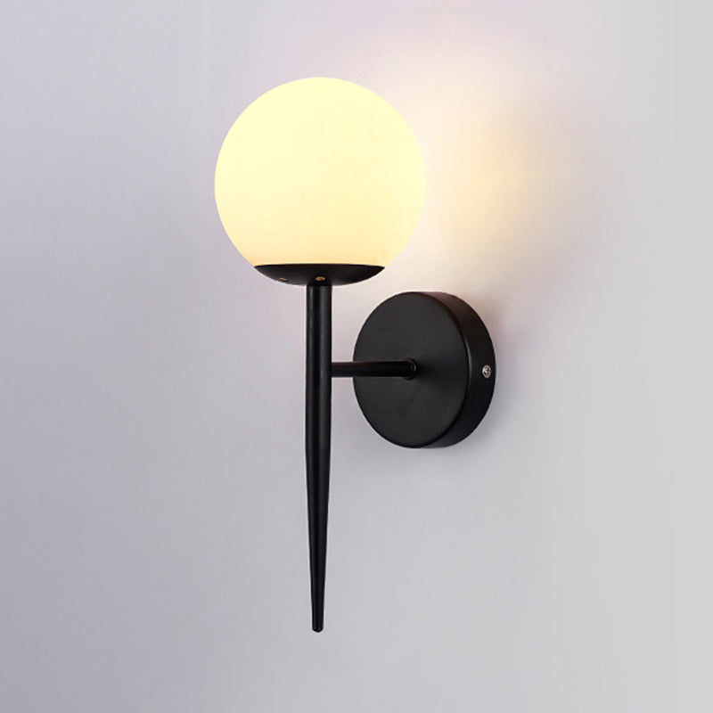 1-leichte Globus Wandleuchte in moderner Luxusstil Schmiedeeisen-Wandlampe mit Glasschatten