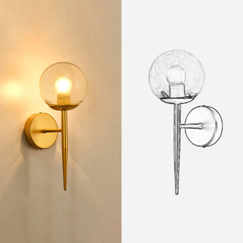 1-leichte Globus Wandleuchte in moderner Luxusstil Schmiedeeisen-Wandlampe mit Glasschatten