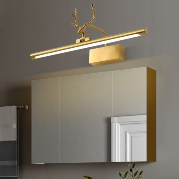 Kopergouden LED -wandwandeling in moderne creatieve stijl acryl lineair wandlicht met gewei decoratie
