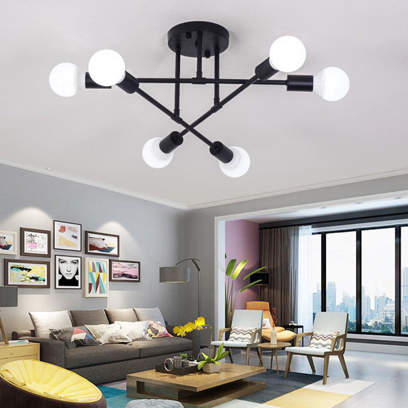 Nordic Ceiling Light Creative Personality Special-shaped Industrial Style Living Room Bedroom Study Restaurant Iron Art Lamps