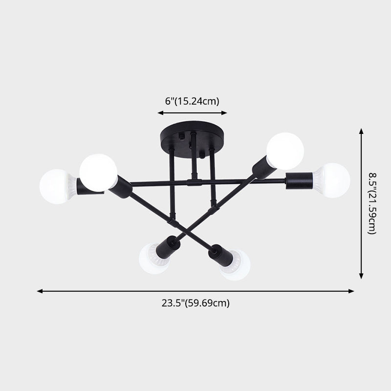 Nordic Ceiling Light Creative Personality Special-shaped Industrial Style Living Room Bedroom Study Restaurant Iron Art Lamps