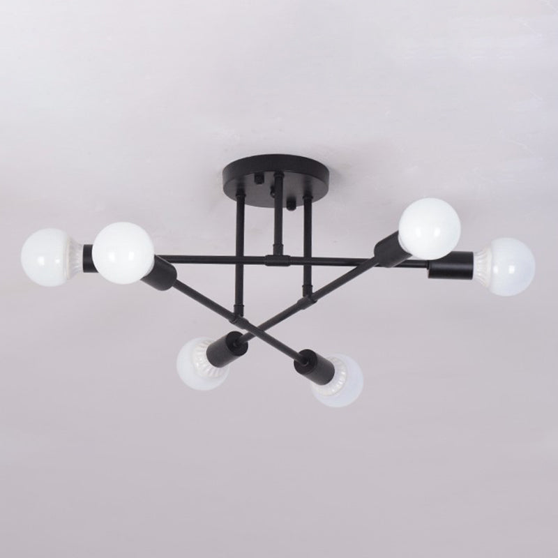 Nordic Ceiling Light Creative Personality Special-shaped Industrial Style Living Room Bedroom Study Restaurant Iron Art Lamps