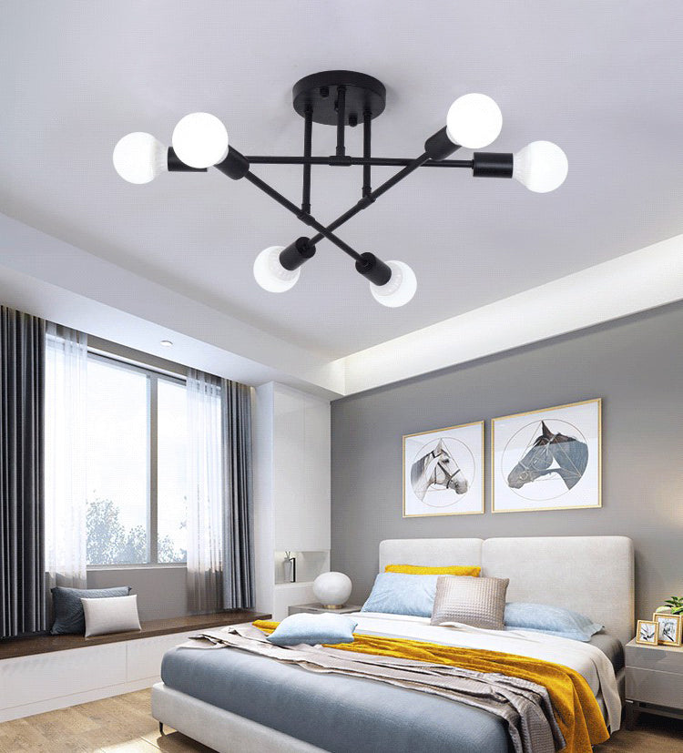 Nordic Ceiling Light Creative Personality Special-shaped Industrial Style Living Room Bedroom Study Restaurant Iron Art Lamps