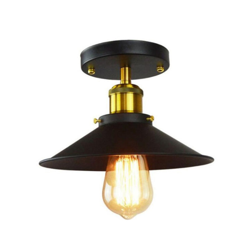 Retro Industrial Style Wrought Iron Ceiling Fixture American Country Creative Corridor Aisle Porch Balcony Lighting