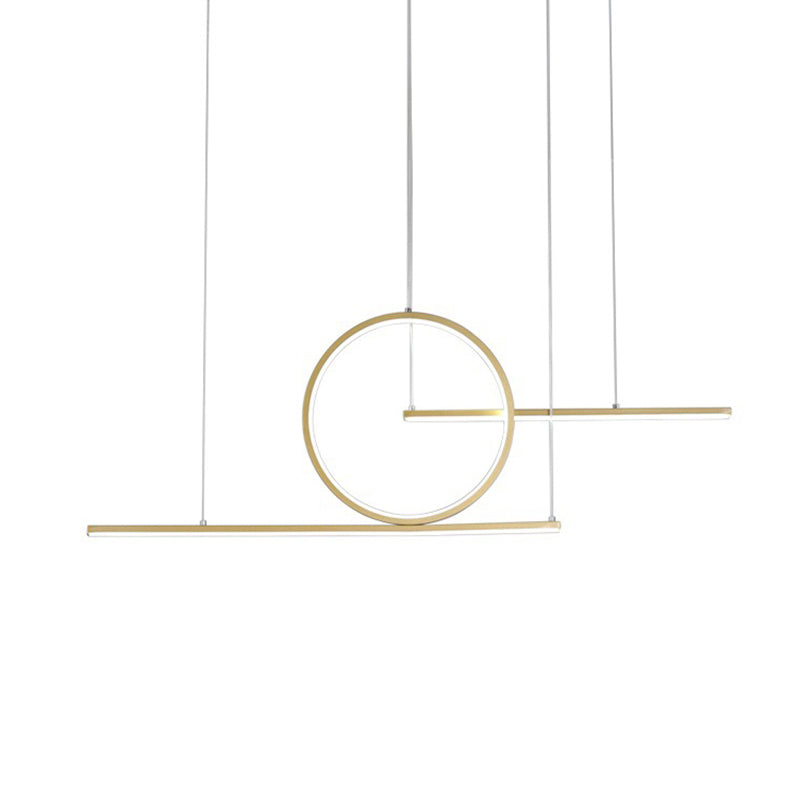 Wrought Iron LED Linear Ceiling Light in Modern Concise Style Acrylic Pendant Light for Dining Room