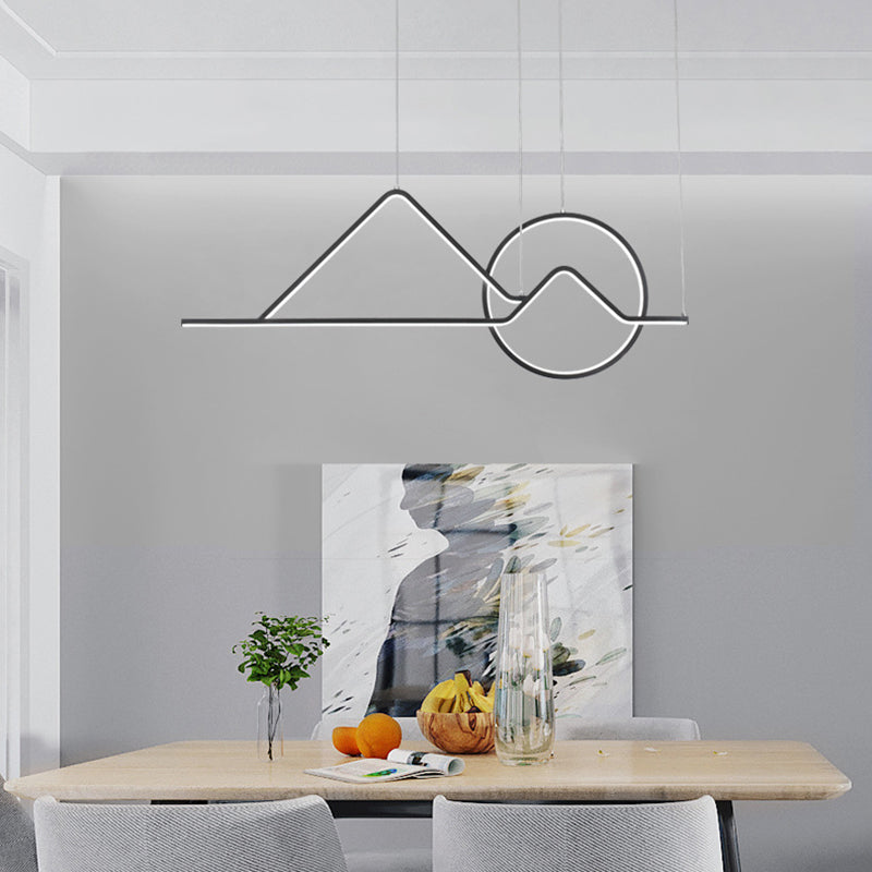 Modern Singularity LED Linear Pendant Light Aluminium Ceiling Light for Dining Room