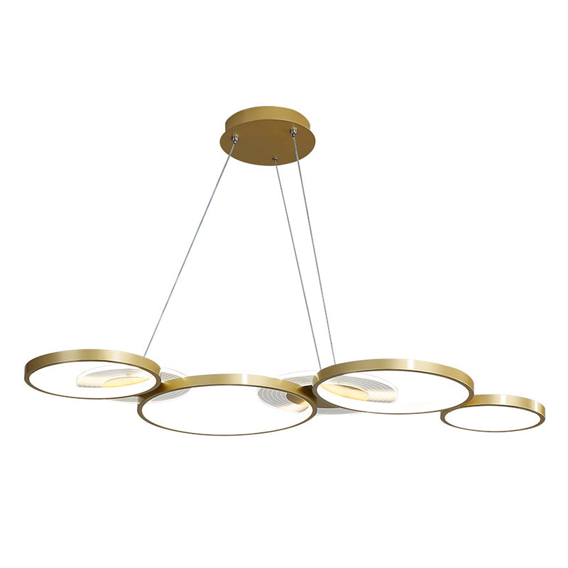 Wrought Iron LED Hanging Lamp in Modern Creative Style Acrylic Linear Pendant Light for Interior Spaces