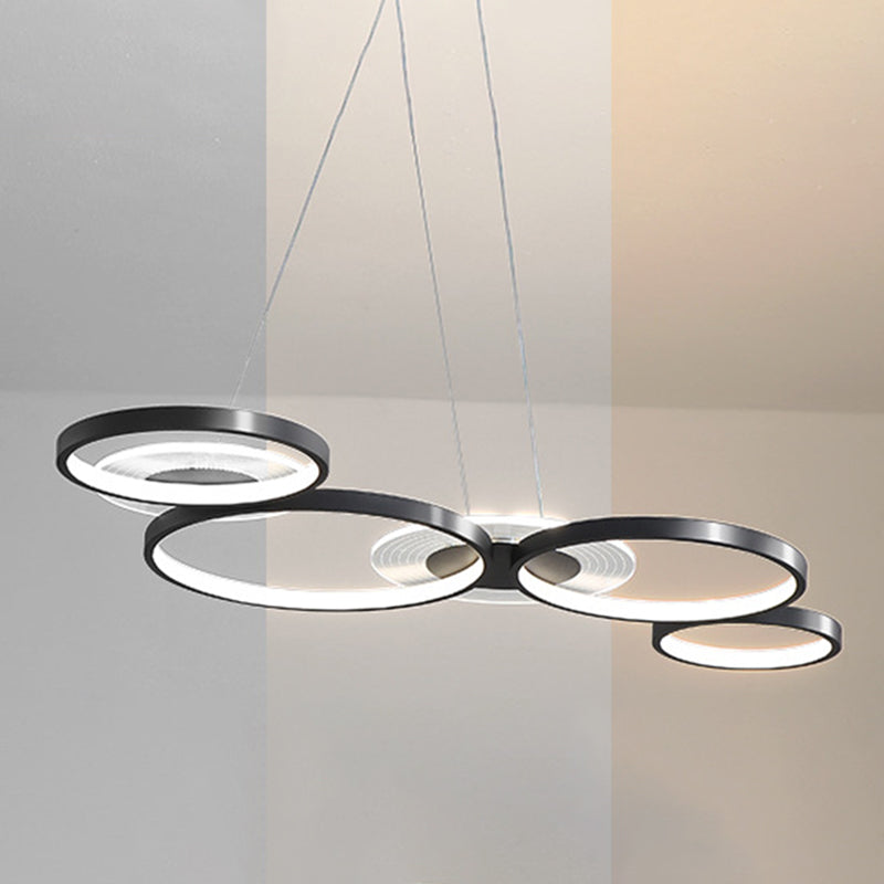 Wrought Iron LED Hanging Lamp in Modern Creative Style Acrylic Linear Pendant Light for Interior Spaces