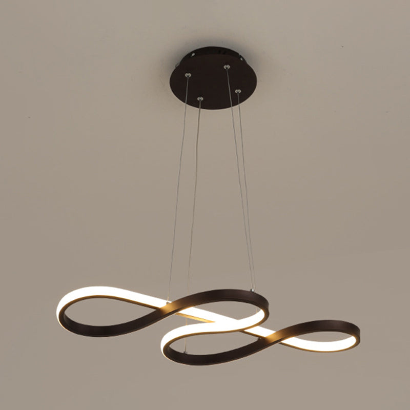 Aluminium LED Linear Pendant Light in Modern Creative Style Silica Gel Ceiling Light for Dining Room