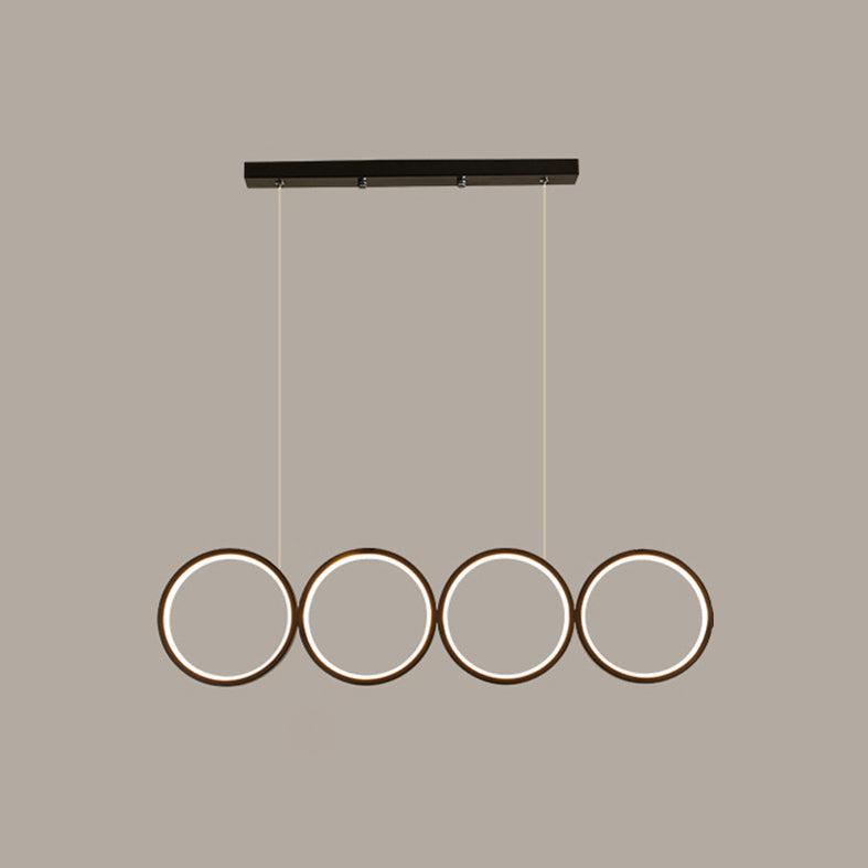 Lampada sospesa a LED ANULUS nero in moderna luce da soffitto da interno in ferro battuto con ombra acrilica