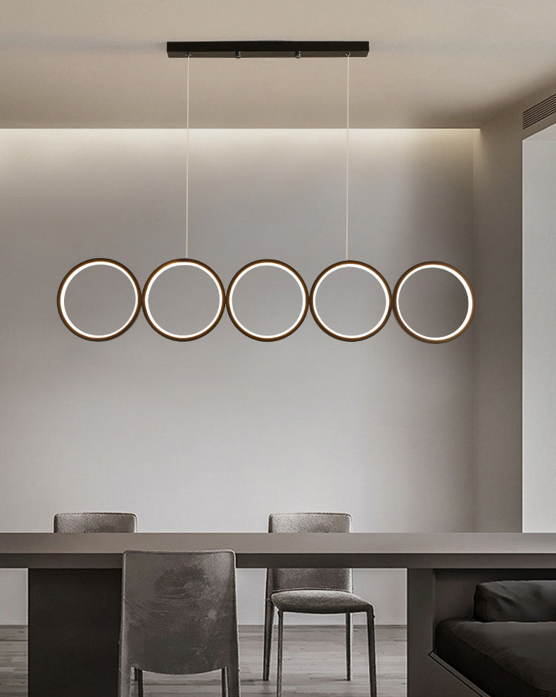 Black Annulus LED Hanging Lamp in Modern Concise Style Wrought Iron Indoor Ceiling Light with Acrylic Shade