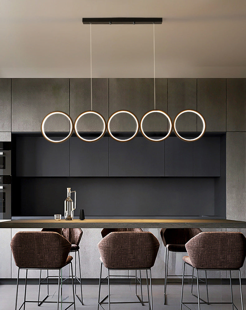 Black Annulus LED Hanging Lamp in Modern Concise Style Wrought Iron Indoor Ceiling Light with Acrylic Shade