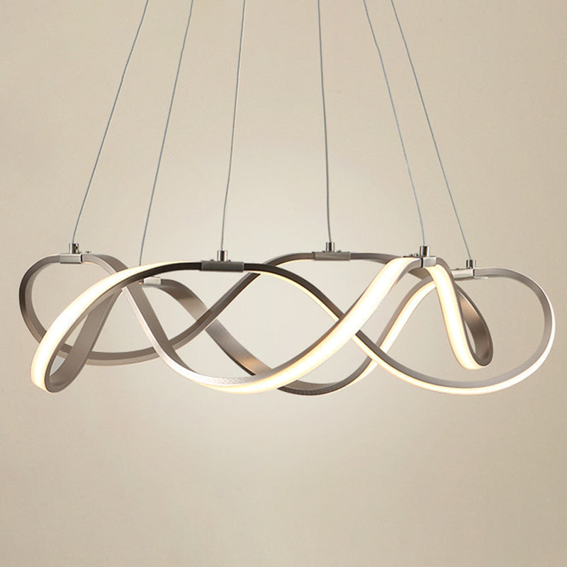 Aluminium LED Hanging Lamp in Modern Luxury Style Acrylic Linear Pendant Light for Living Room
