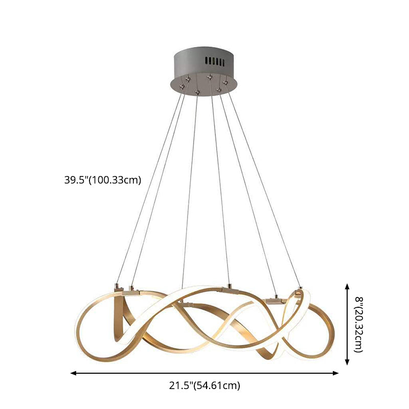 Aluminium LED Hanging Lamp in Modern Luxury Style Acrylic Linear Pendant Light for Living Room
