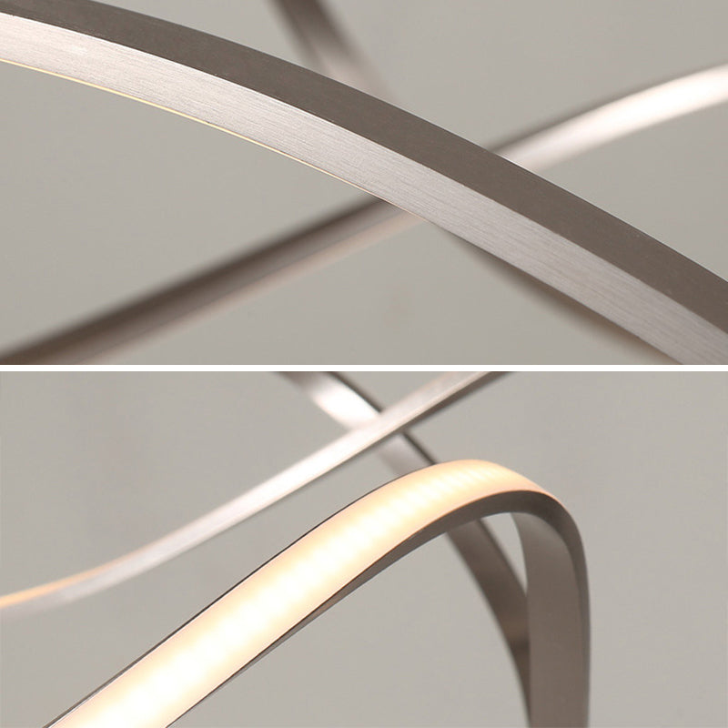 Aluminium LED Hanging Lamp in Modern Luxury Style Acrylic Linear Pendant Light for Living Room