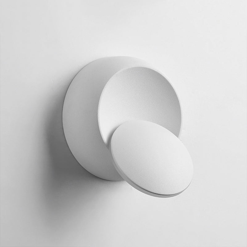 Nordic Simplicity Style Round LED Wall Light 360° Rotatable Mini Sconce Light for Bedroom Balcony