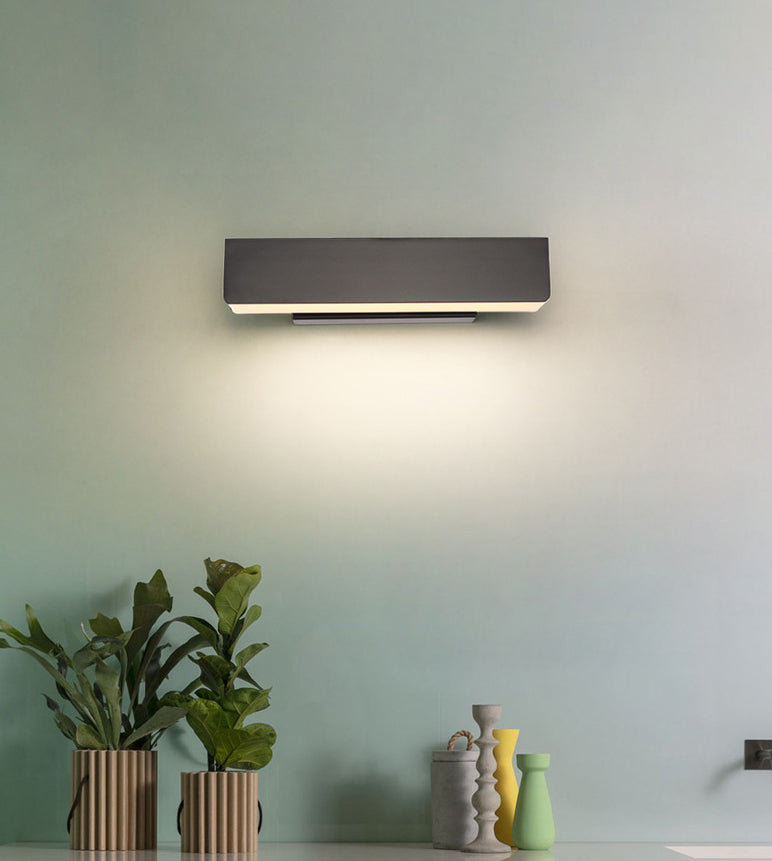 10" Wide Rectangular Acrylic LED Wall Lamp Modern Style Rotatable Bedside Light for Bedroom