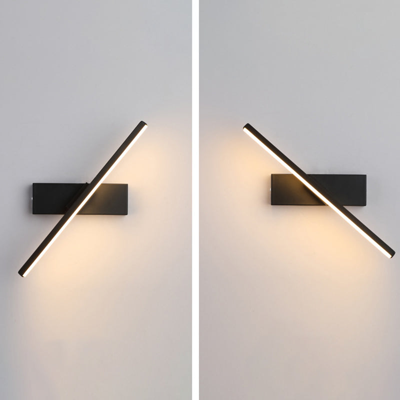 Lámpara de pared de minimalismo contemporáneo 330 ° Luz de línea LED de aluminio rotativo para dormitorio