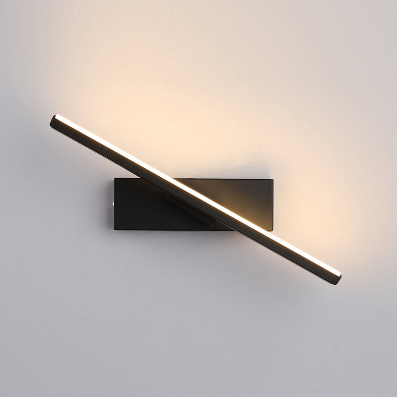 Lámpara de pared de minimalismo contemporáneo 330 ° Luz de línea LED de aluminio rotativo para dormitorio