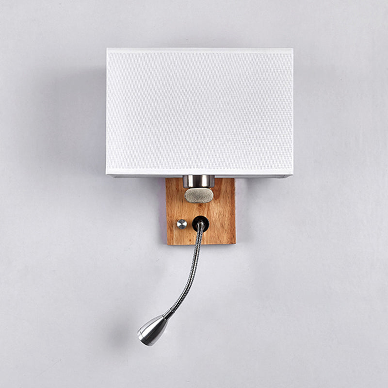 Simplicidad de tela Simplicidad Mini Mini Spotlight Diseño Lámpara de lectura de madera para dormitorio