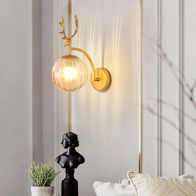 Moderna nórdica estilo esférico esférico lámparas de vidrio 1 apliques de pared ligeros para sala de estar