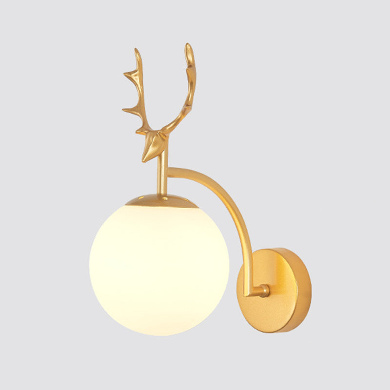 Modern Nordic Style Spherical Sconce Light Fixtures Glass 1 Light Wall Sconces for Living Room