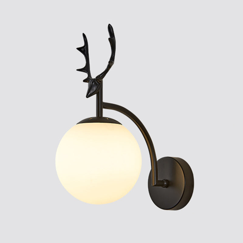 Modern Nordic Style Spherical Sconce Light Fixtures Glass 1 Light Wall Sconces for Living Room