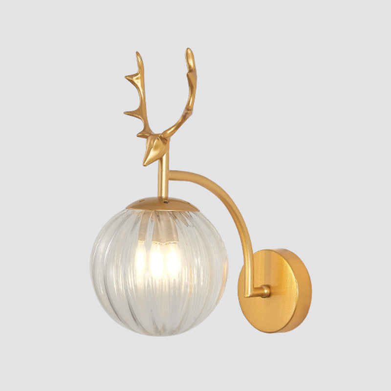 Moderna nórdica estilo esférico esférico lámparas de vidrio 1 apliques de pared ligeros para sala de estar