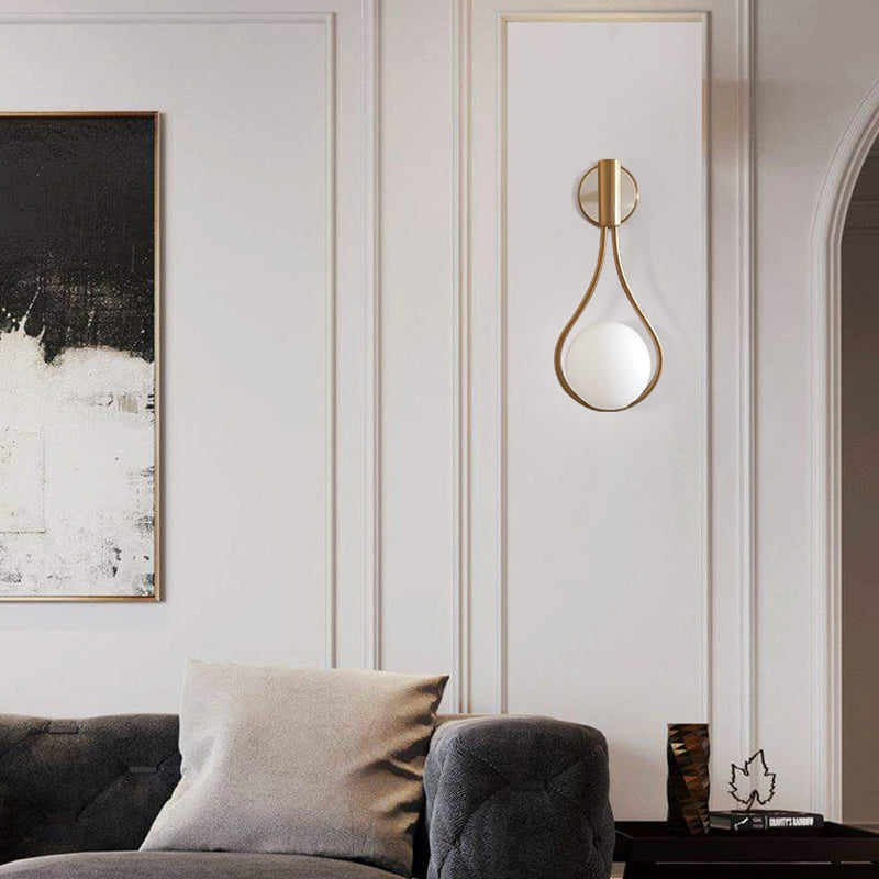 Lámparas de plataformas de estilo nórdico de estilo nórdico moderno vidrio 1 placas de pared ligeras en acabado dorado