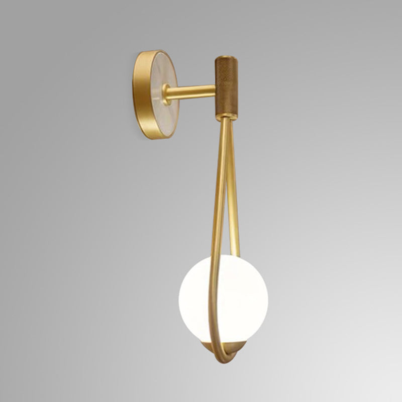 Lámparas de plataformas de estilo nórdico de estilo nórdico moderno vidrio 1 placas de pared ligeras en acabado dorado