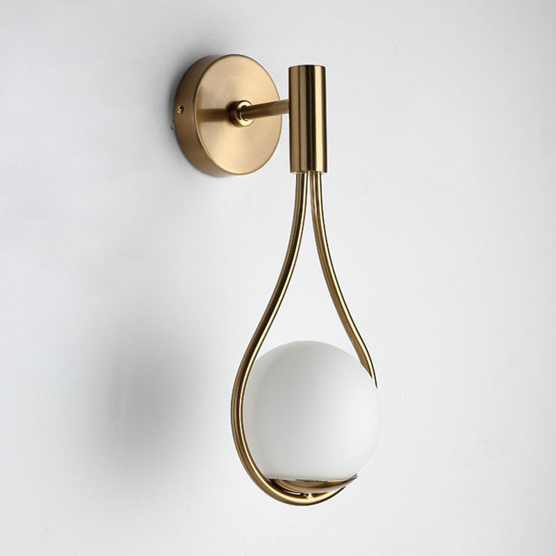 Lámparas de plataformas de estilo nórdico de estilo nórdico moderno vidrio 1 placas de pared ligeras en acabado dorado