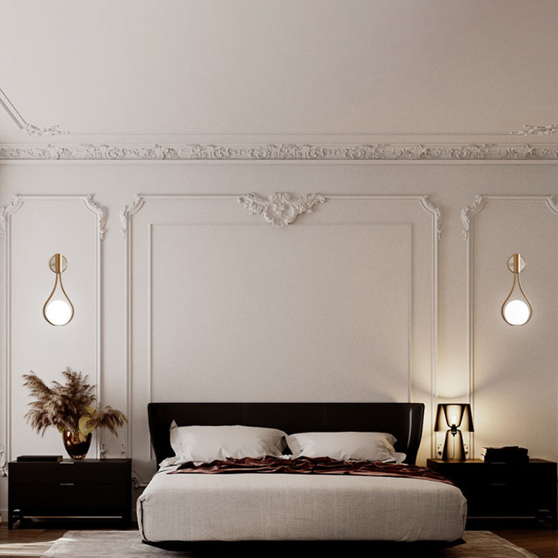 Lámparas de plataformas de estilo nórdico de estilo nórdico moderno vidrio 1 placas de pared ligeras en acabado dorado