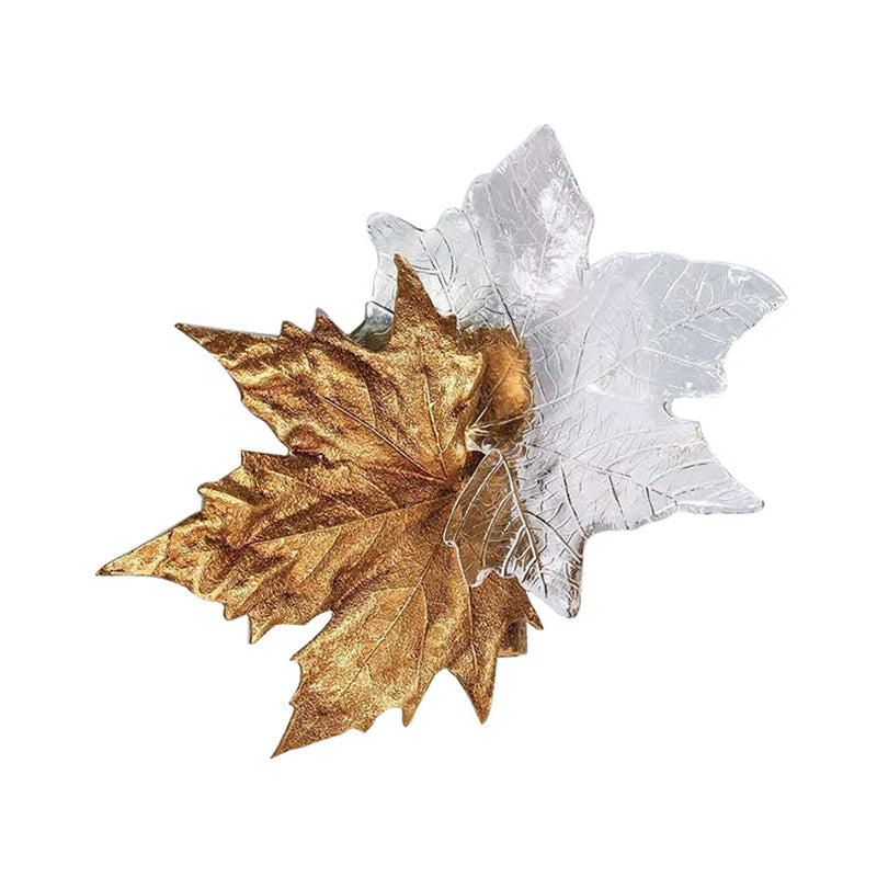 Modern Leaf-shaped Wall Mounted Light Fixture Crystal Sconce Lights for Living Room