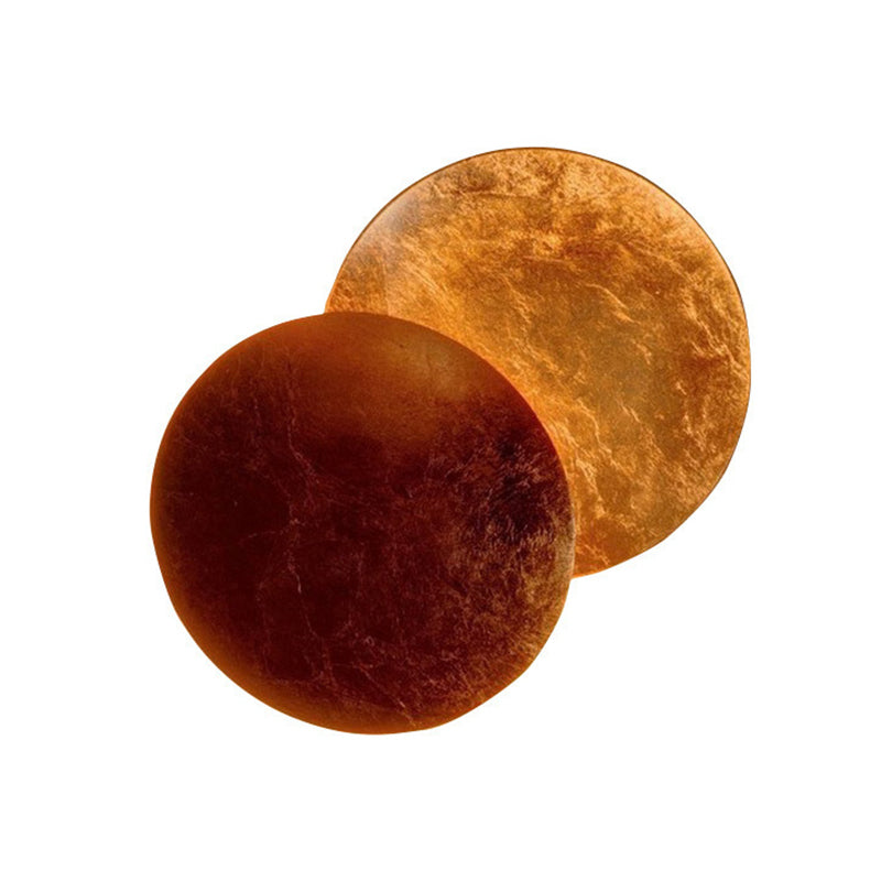 Modern Minimalist Style Circular Wall Sconce Lighting Copper Wall Light for Bedroom