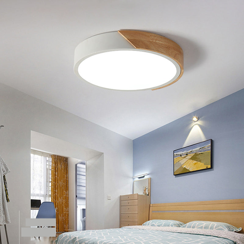 Modern LED Ceiling Light Nordic Creative Macaron Living Room Bedroom Dining Room Study Children's Room Wooden Lamps