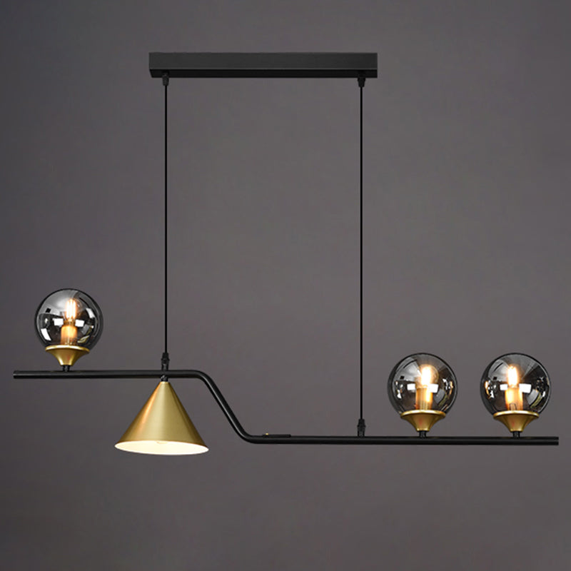 Shaded Island Lighting Fixture Simplicity Glass Island Chandelier for Dinning Room