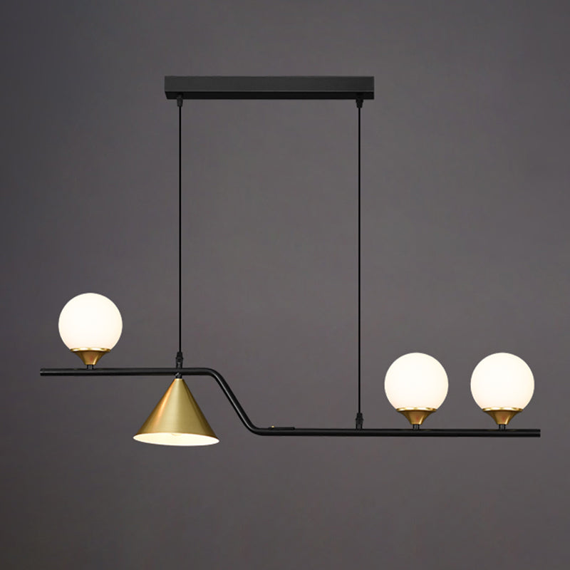 Shaded Island Lighting Fixture Simplicity Glass Island Chandelier for Dinning Room